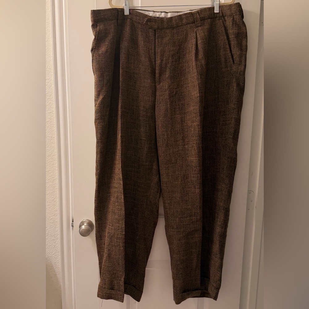 Elegant Brown Steve Harvey Men's Dress Pants
